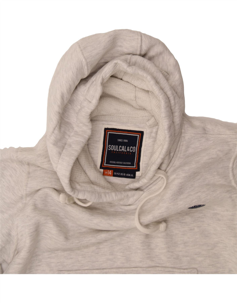SOUL CAL Womens Hoodie Jumper UK 14 Large Grey Cotton Vintage Soul Cal and Second-Hand Soul Cal from Messina Hembry 