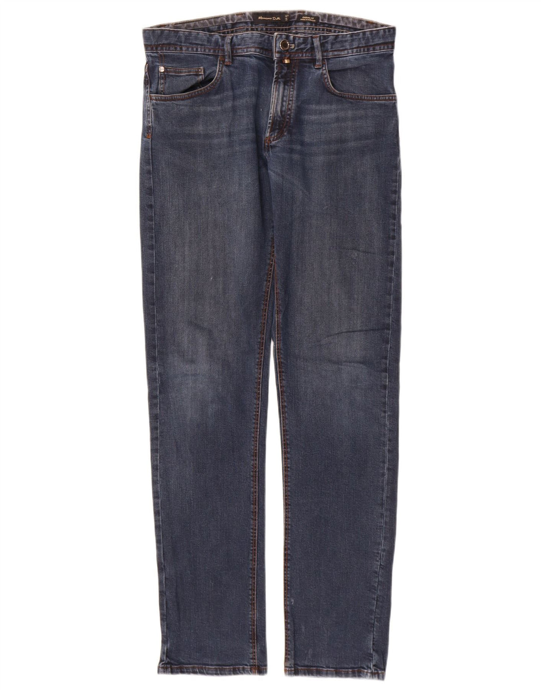 MASSIMO DUTTI Mens Straight Jeans EU 40 Medium W31 L33 Navy Blue