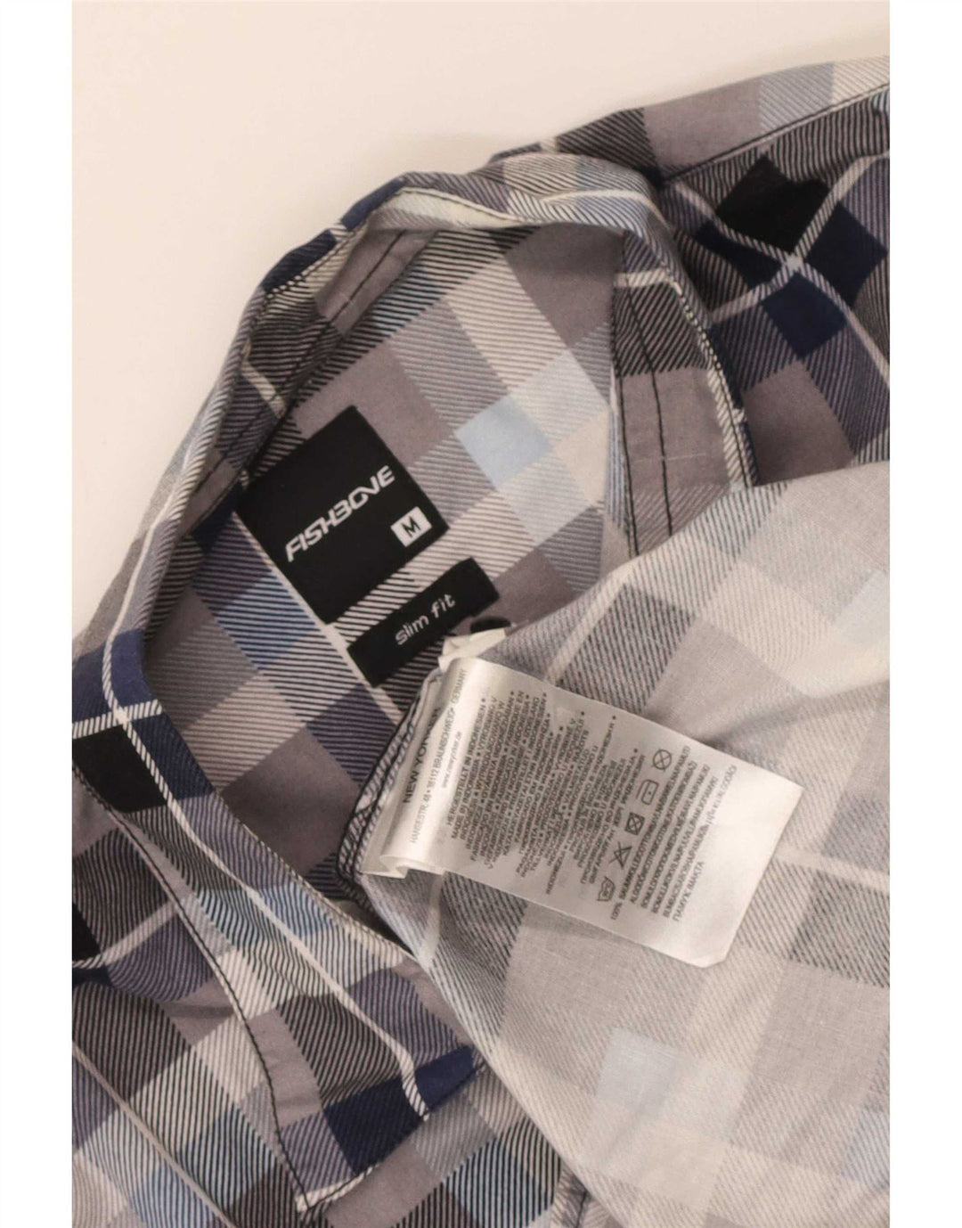 Ανδρικό φανελένιο πουκάμισο Fishbone Slim Fit, μεσαίο μπλε βαμβακερό