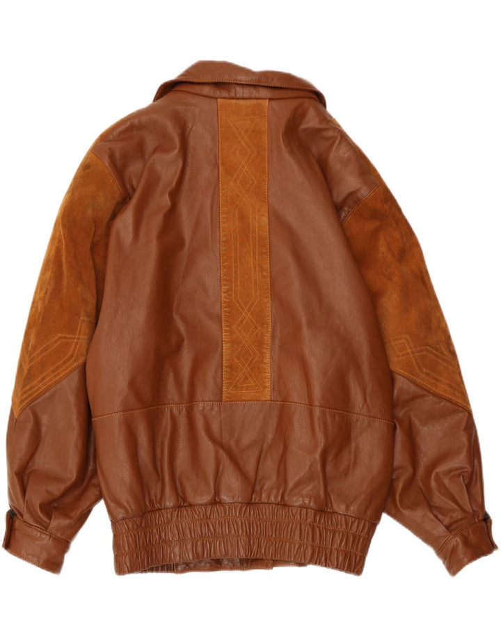 Vintage Γυναικείο Δερμάτινο Μπουφάν UK 14 Large Brown