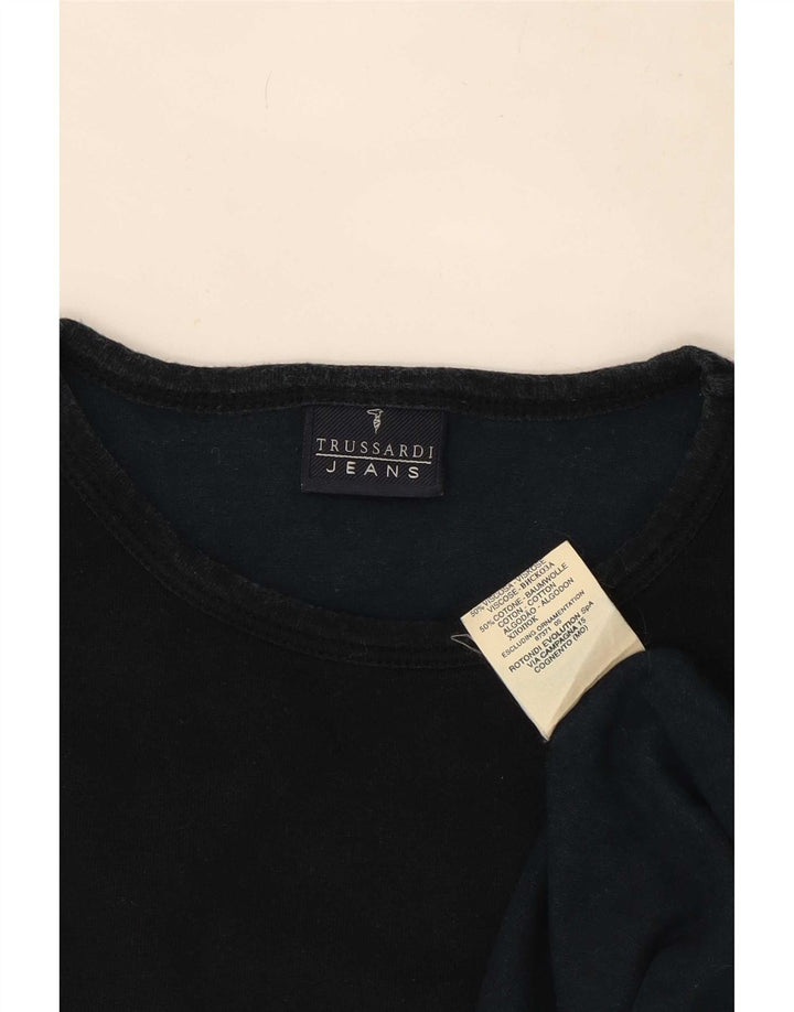 Trussardi Jeans Ανδρικό τοπ μακρυμάνικο 2XL μαύρη βισκόζη