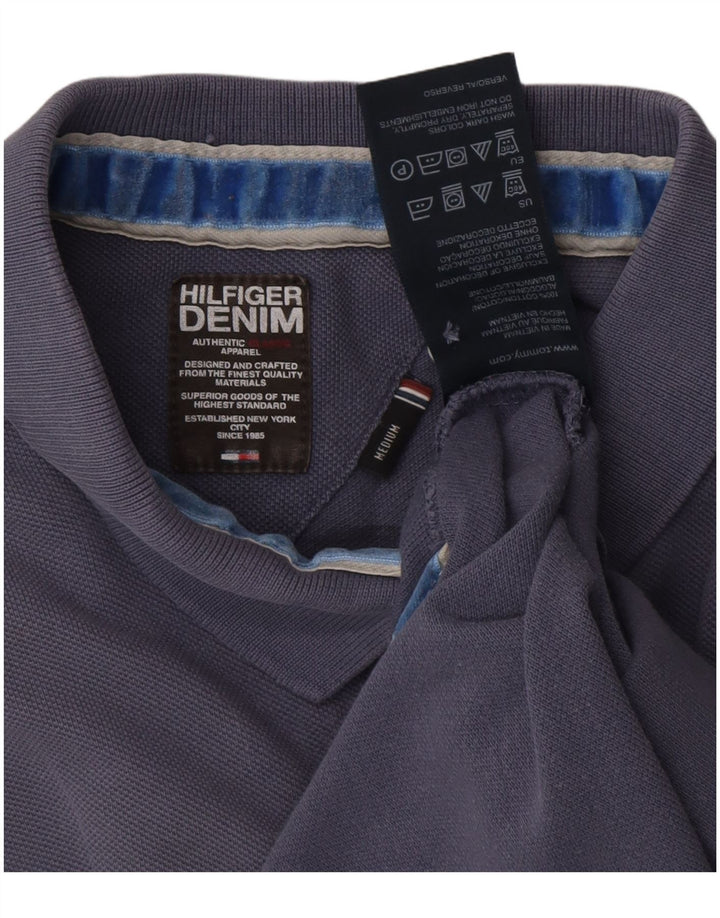 TOMMY HILFIGER Ανδρικό πουκάμισο πόλο μεσαίο μπλε βαμβακερό