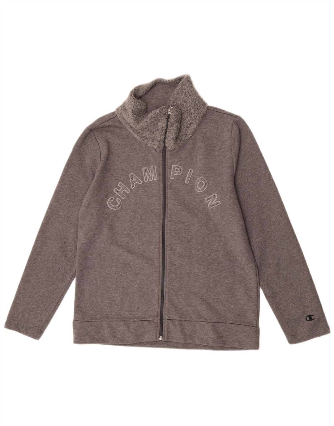 Champion Γυναικεία φόρμα φόρμας γραφικά Top Jacket UK 14 Medium Grey Cotton