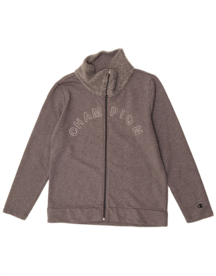 Champion Γυναικεία φόρμα φόρμας γραφικά Top Jacket UK 14 Medium Grey Cotton