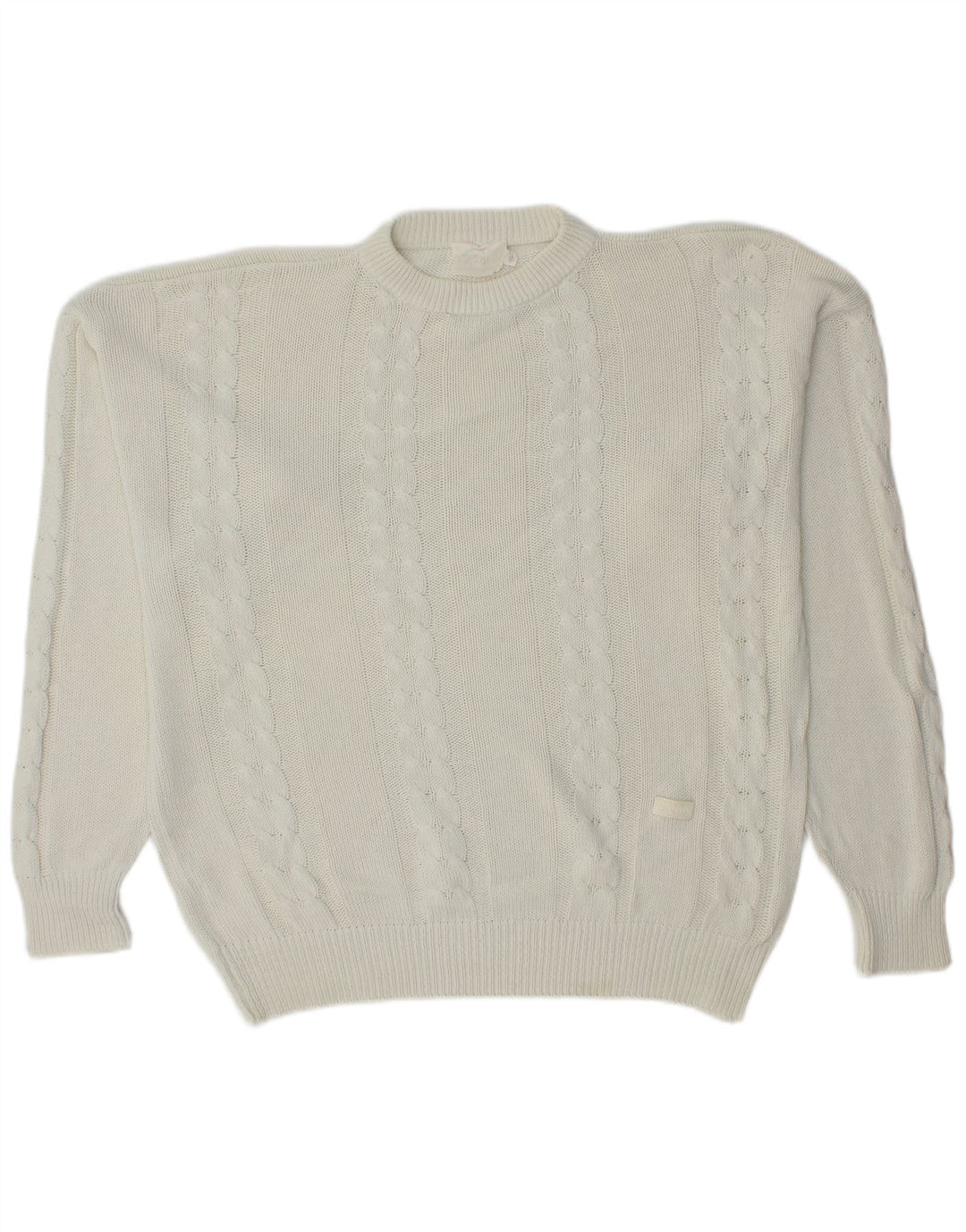 Ανδρικό πουλόβερ με λαιμόκοψη CROWN μεσαίο λευκό