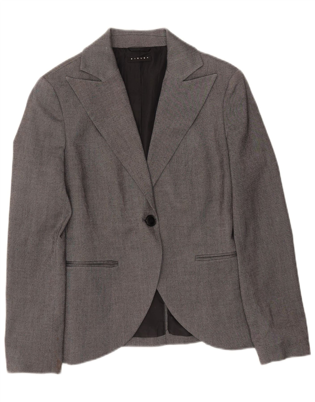 Sisley Γυναικείο σακάκι με 1 κουμπί UK 8 Small Grey