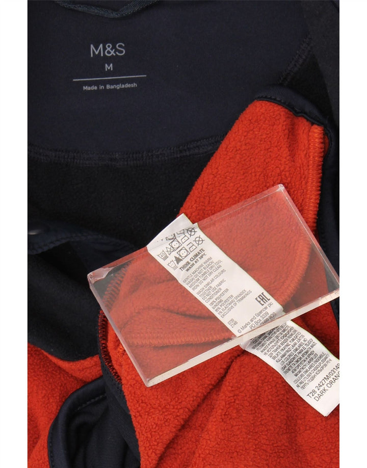 Marks & Spencer Ανδρικά κουμπιά για λαιμό Fleece Jumper Μεσαίο πορτοκαλί χρώμα