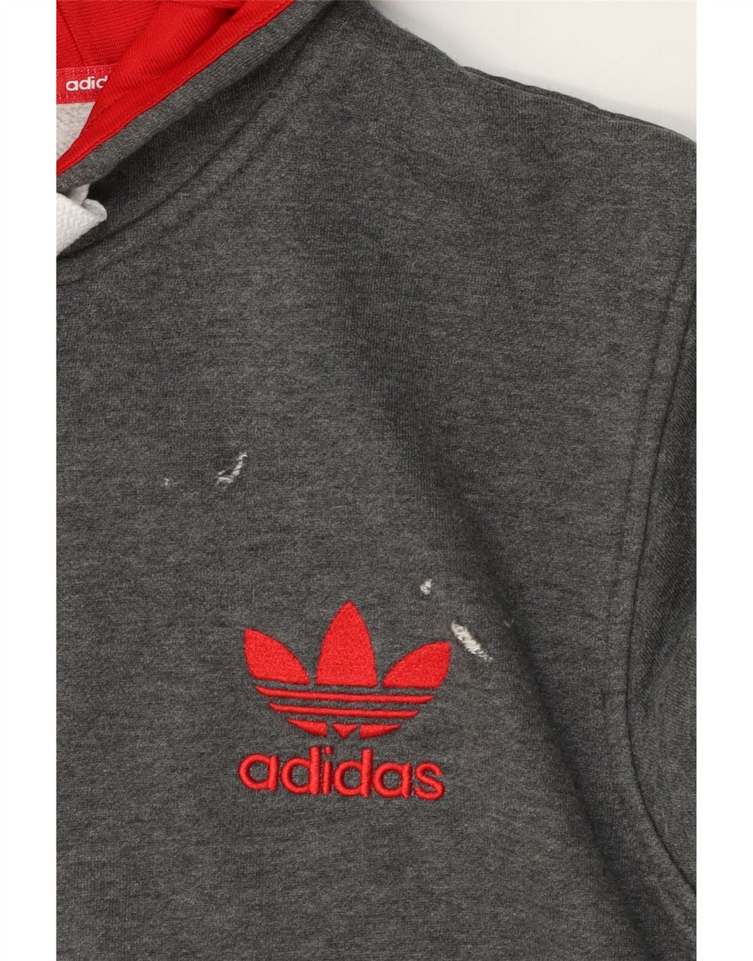 Ανδρικό πουλόβερ με κουκούλα με φερμουάρ Adidas μεγάλο γκρι βαμβακερό
