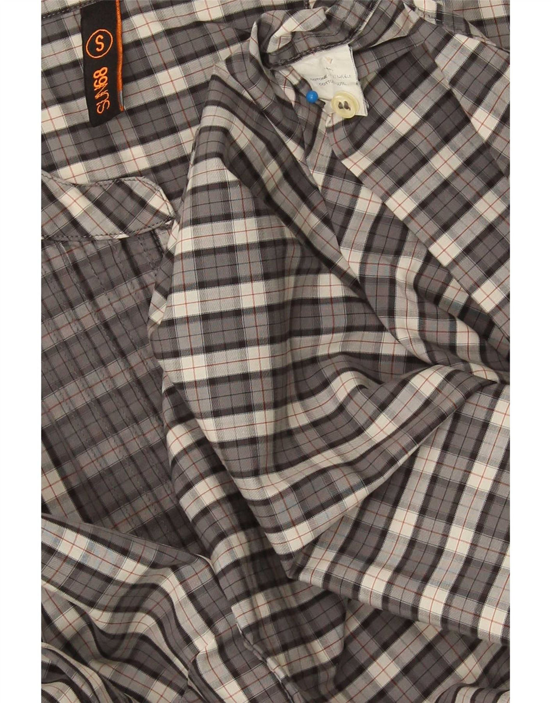 Sun68 Γυναικείο πουλόβερ Πουκάμισο UK 10 Small Grey Check Cotton
