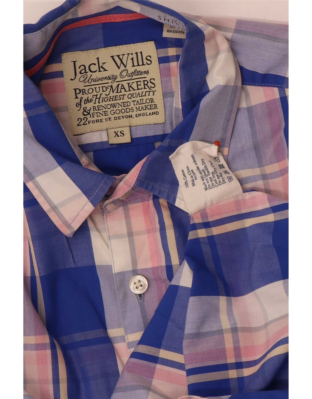 Ανδρικό πουκάμισο Jack Wills XS Blue Check Cotton