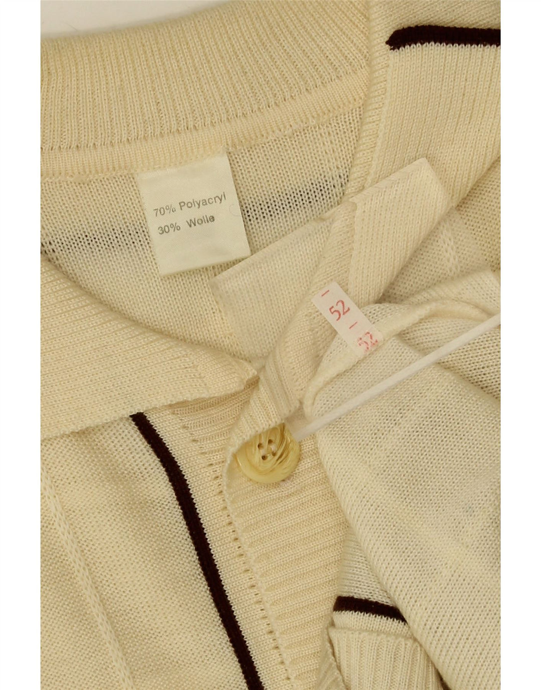 Ανδρική ζακέτα Vintage IT 52 Large Off White Πολυακρυλικό