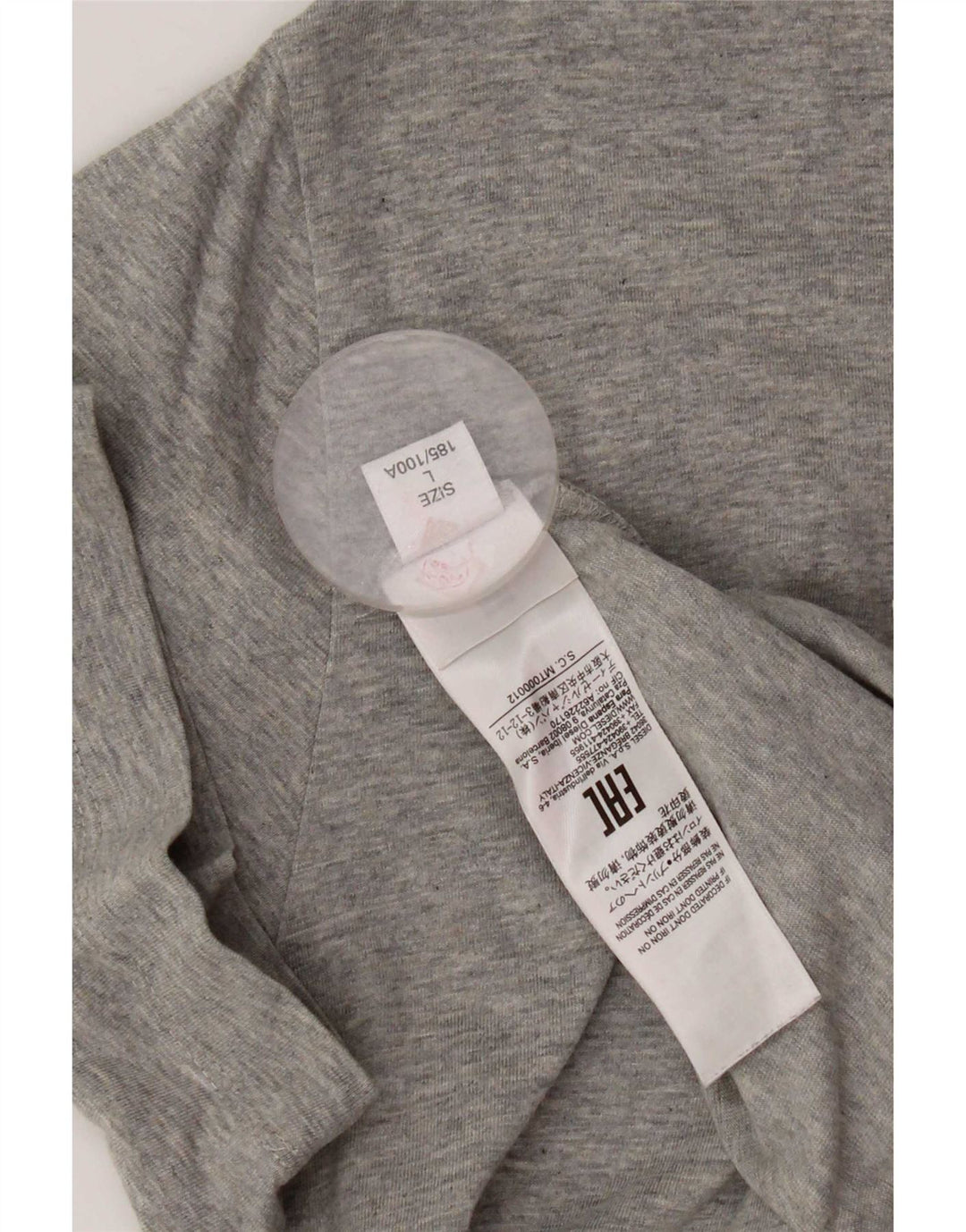 Ανδρικό γραφικό T-Shirt Diesel Top μεγάλο γκρι βαμβακερό