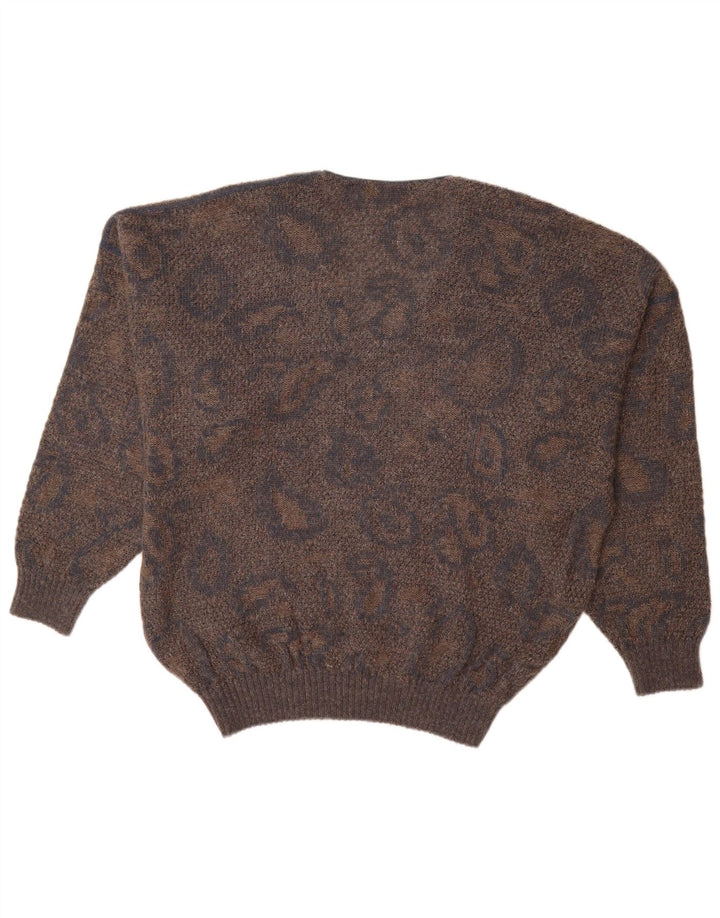 Ανδρικό πουλόβερ MARCCAIN με V λαιμόκοψη XL Καφέ γεωμετρικό μαλλί