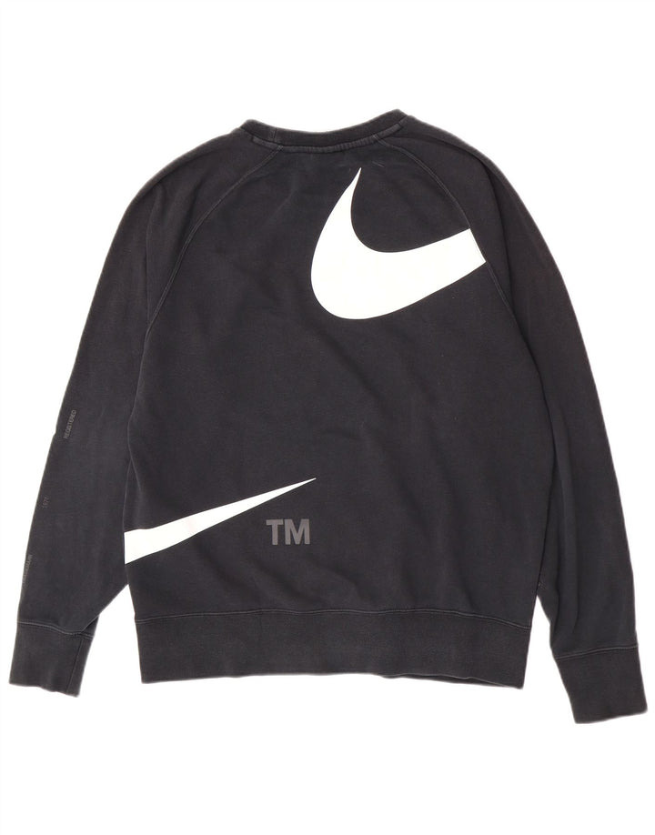 Ανδρικό γραφικό φούτερ Nike Swoosh, μεσαίο μαύρο βαμβακερό