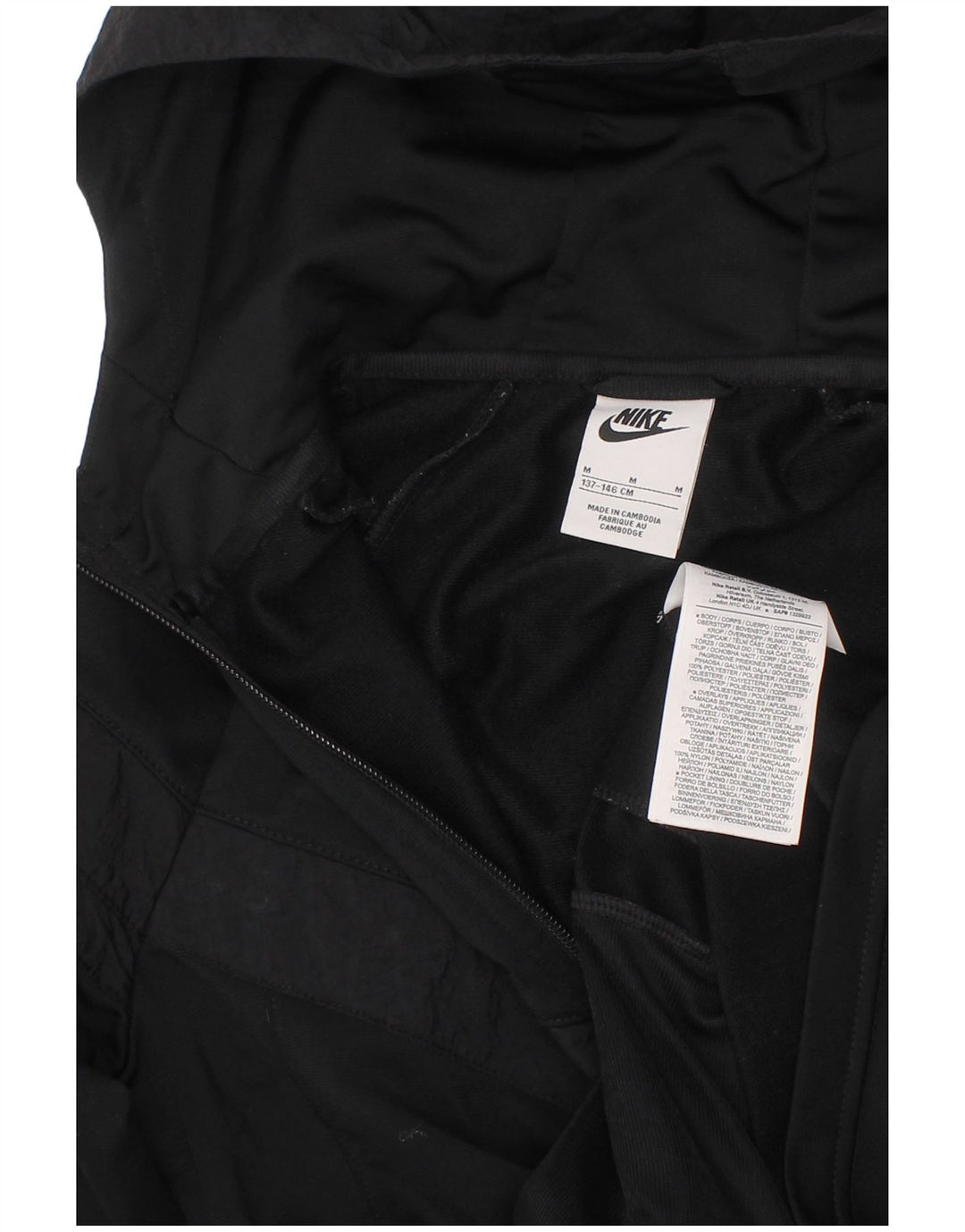 NIKE Girls Zip Hoodie πουλόβερ 10-11 ετών Μεσαίο μαύρο πολυεστέρα