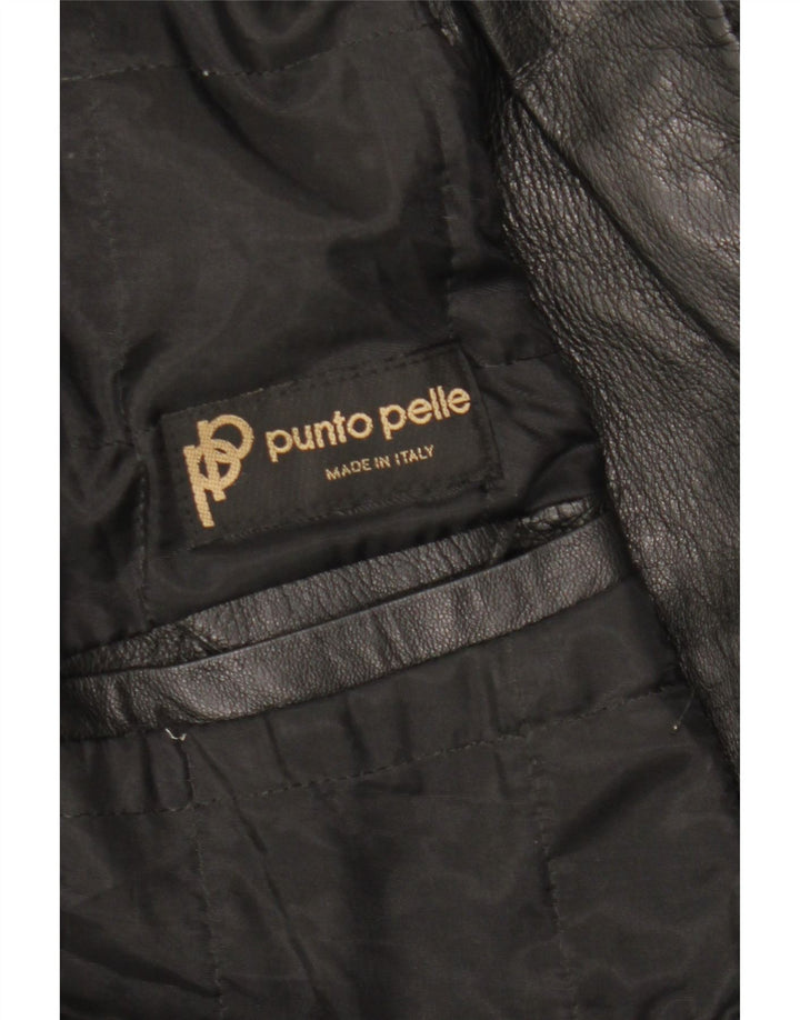 Vintage Γυναικείο Oversized Δερμάτινο Μπουφάν EU 40 Medium Black Leather