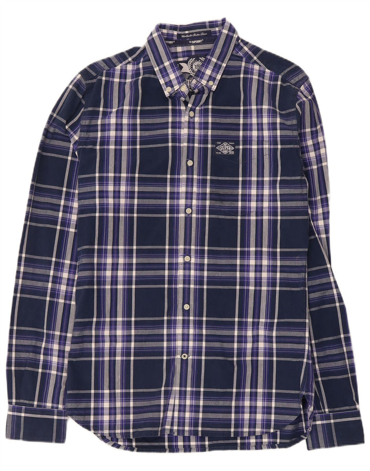Ανδρικό πουκάμισο Superdry Small Navy Blue Check Cotton