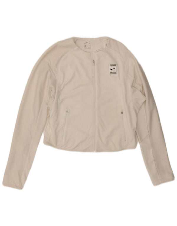 Γυναικεία φόρμα Nike Dri Fit Crop Top Jacket UK 16 Large White Polyester