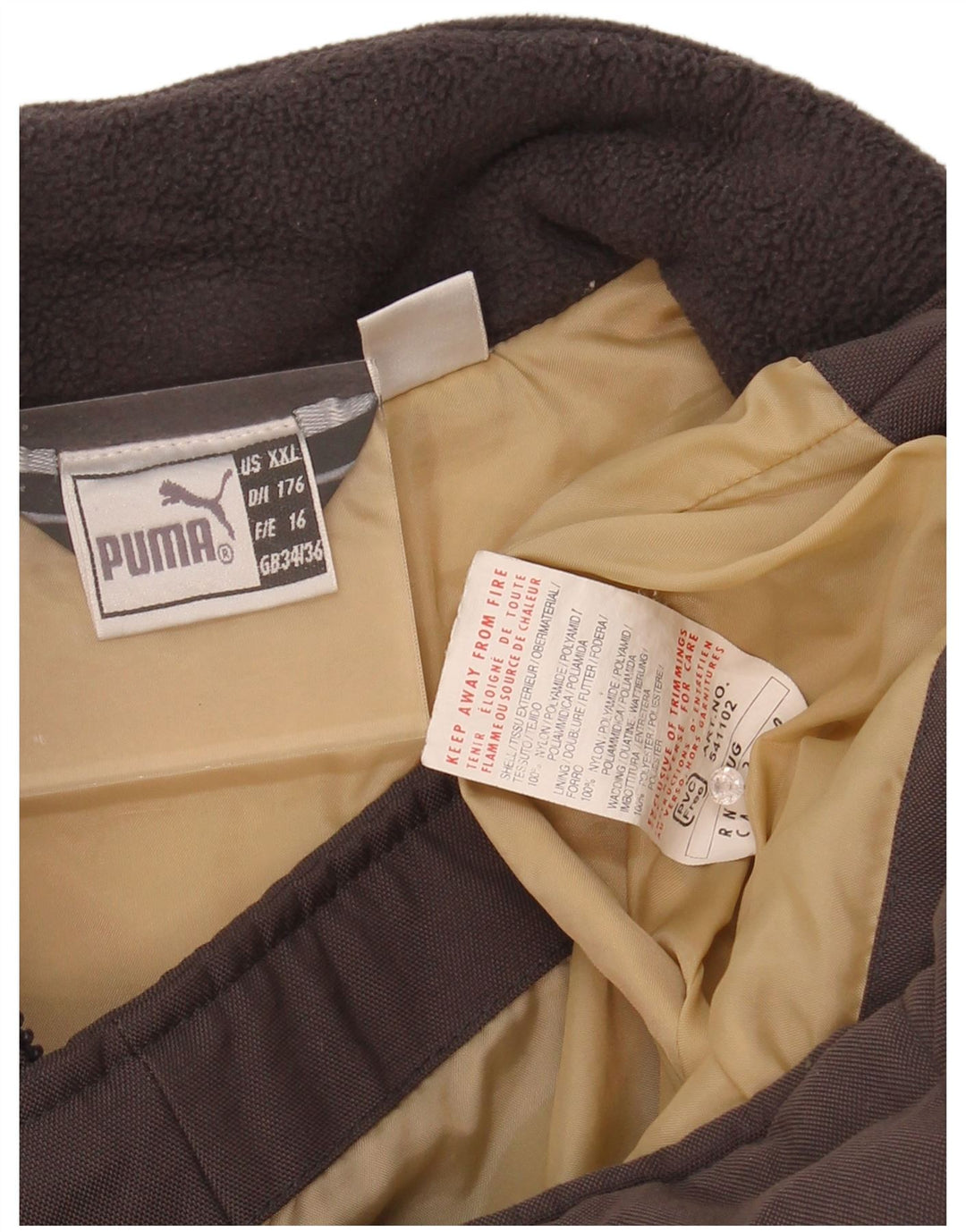 PUMA Boys Padded Gilet 15-16 Years Brown Polyester