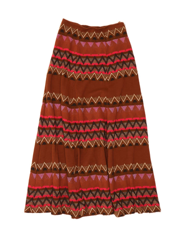 VINTAGE Γυναικεία Maxi Flared Φούστα IT 42 Medium W30 Πολύχρωμη Γεωμετρική