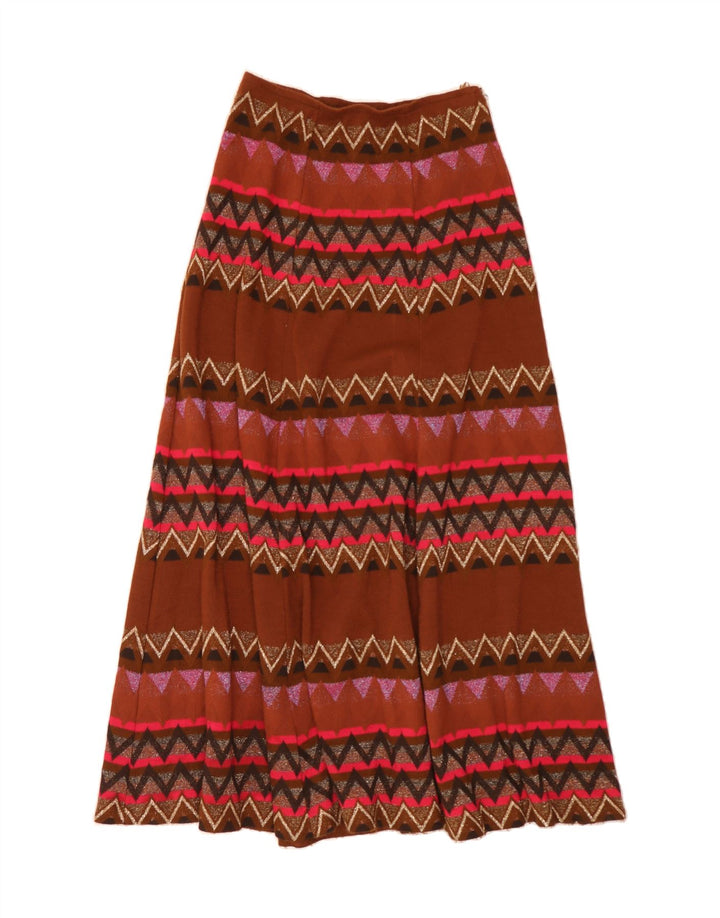 VINTAGE Γυναικεία Maxi Flared Φούστα IT 42 Medium W30 Πολύχρωμη Γεωμετρική