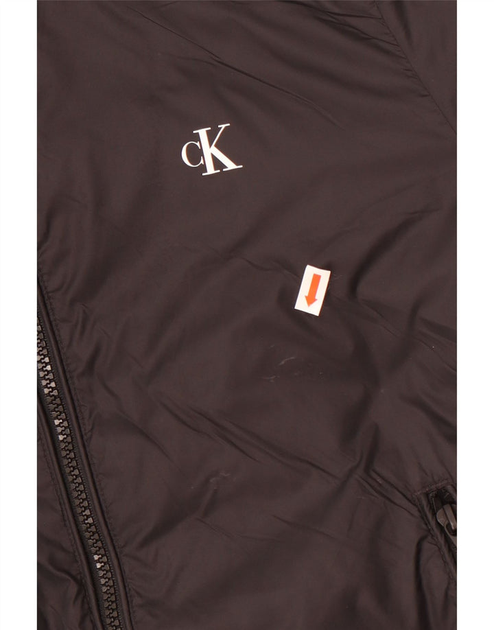 Calvin Klein Jeans Γυναικείο Μπουφάν με κουκούλα γραφικά UK 10 Small Black