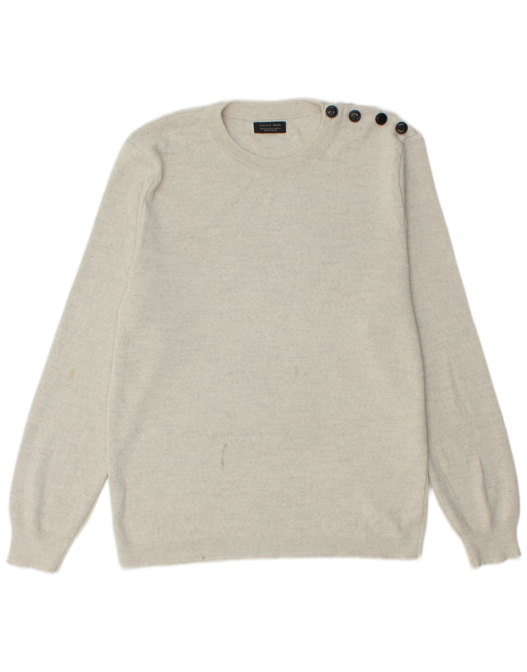 Ανδρικό πουλόβερ Zara Crew Neck Jumper XL Grey
