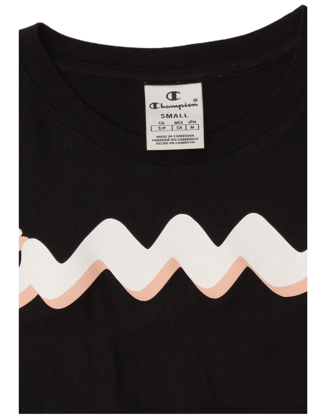 CHAMPION Γυναικείο Γραφικό Τοπ μακρυμάνικο UK 10 Small Black