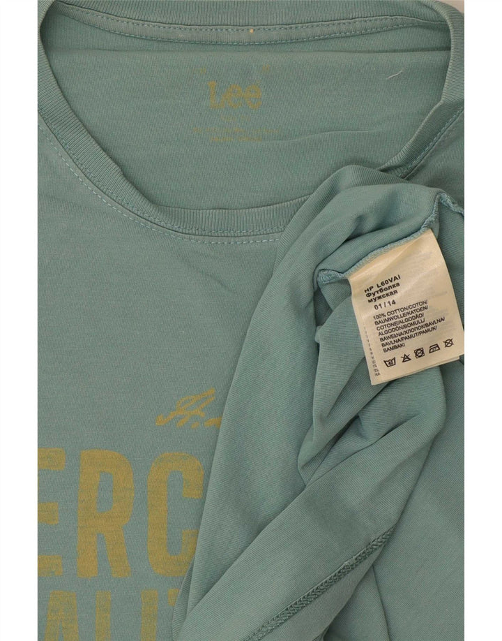 Ανδρικό γραφικό T-Shirt Lee Top Μεσαίο Τυρκουάζ Βαμβακερό