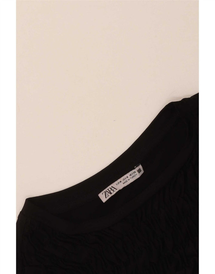 Zara Γυναικείο μακρυμάνικο Maxi Φόρεμα UK 12 Medium Black