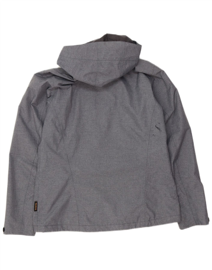 JACK WOLFSKIN Γυναικείο αδιάβροχο μπουφάν με κουκούλα UK 12 μεσαίο γκρι πολυεστέρας
