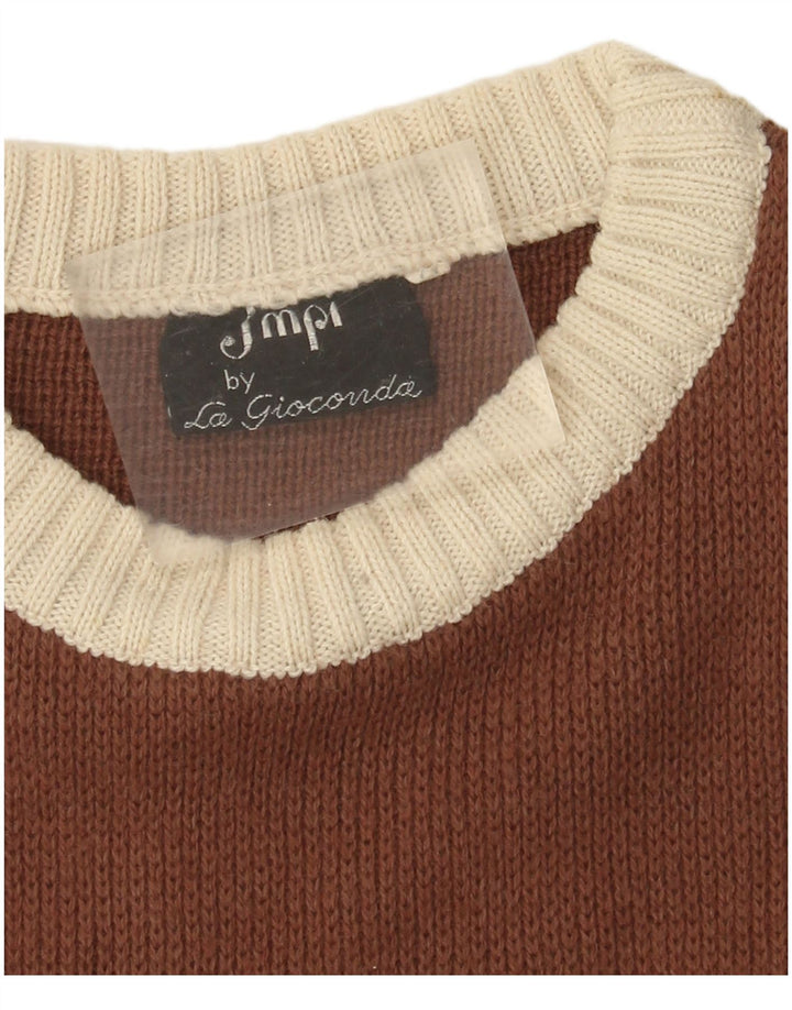 Vintage γυναικείο πουλόβερ με λαιμόκαυμα UK 12 Medium πολύχρωμο