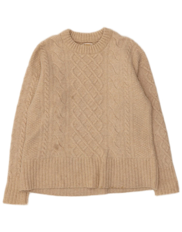 Γυναικείο πουλόβερ Barbour Crew Neck Jumper UK 10 Small Beige Wool
