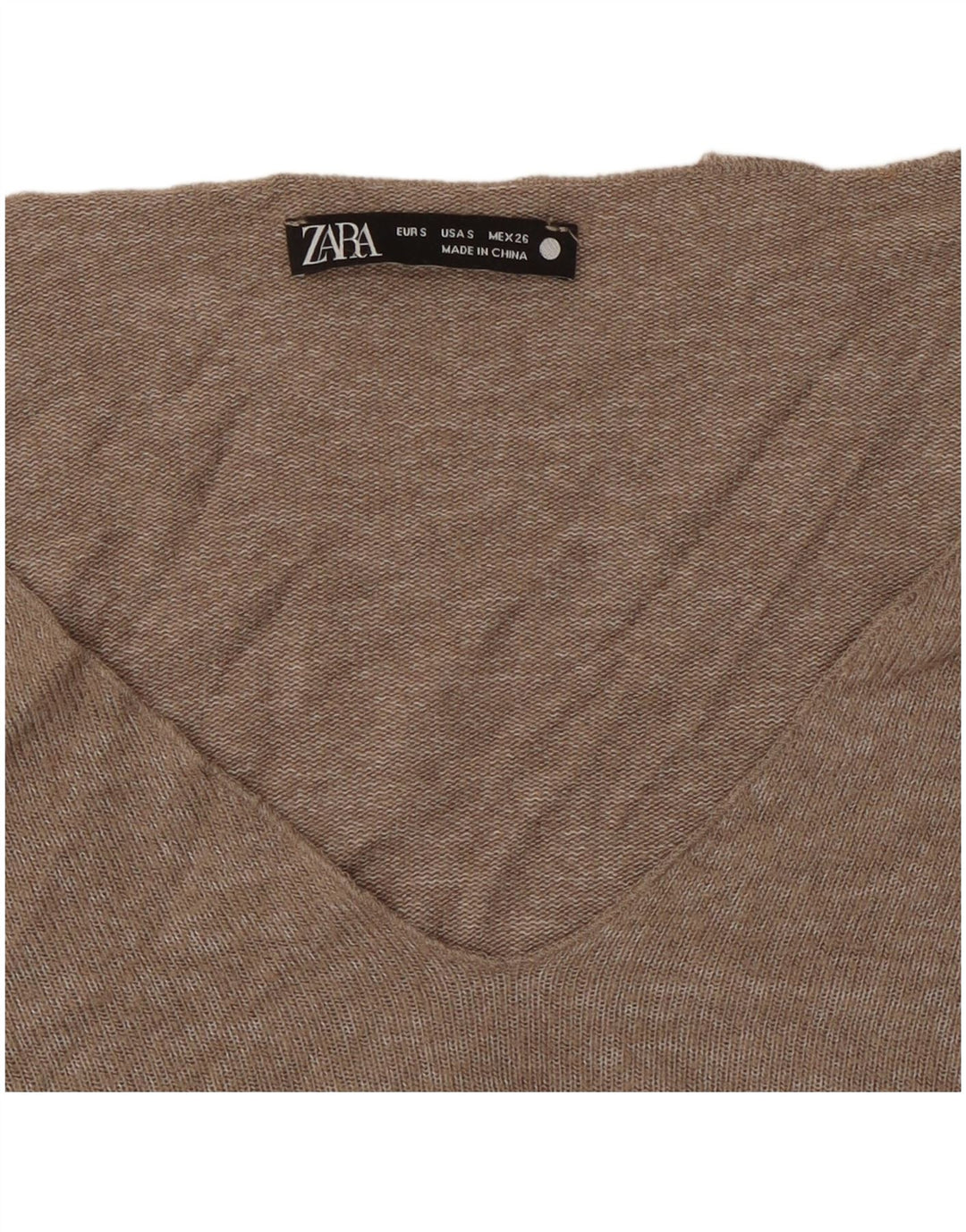 Γυναικείο πουλόβερ ZARA με V λαιμόκοψη UK 10 Small Grey