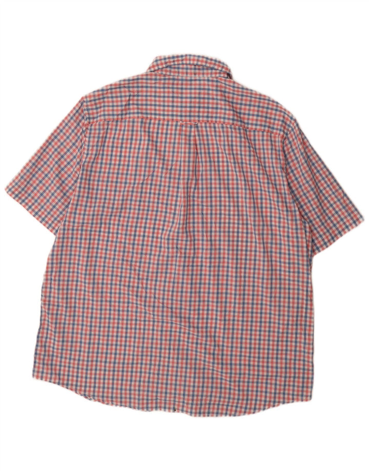 Chaps Mens Easy Care κοντομάνικο πουκάμισο 2XL ροζ βαμβακερό Gingham