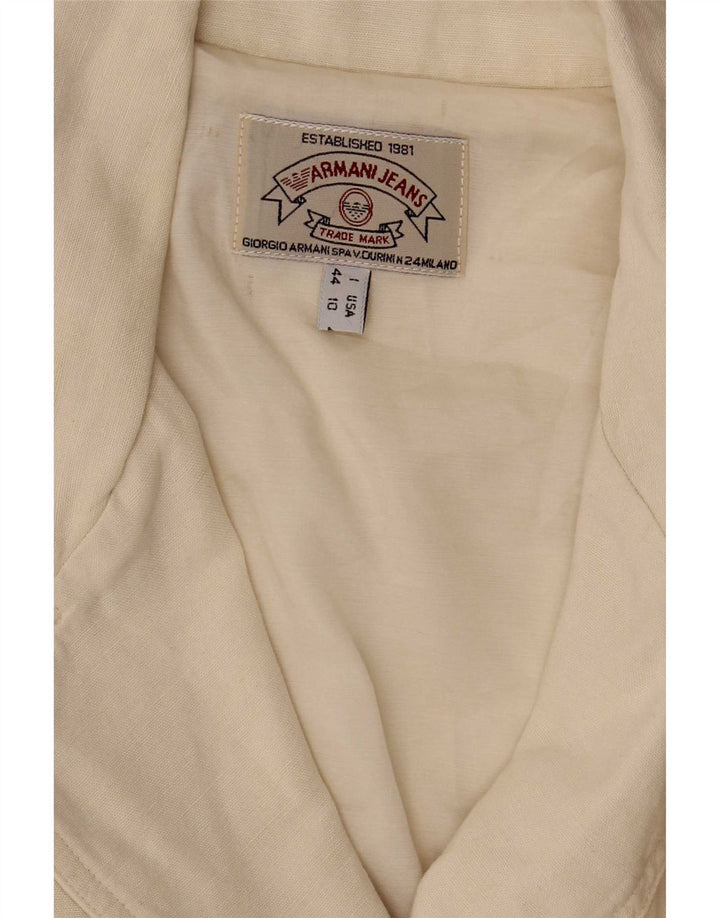 Armani Jeans Γυναικείο Μπουφάν με 3 κουμπιά Blazer IT 44 Medium White
