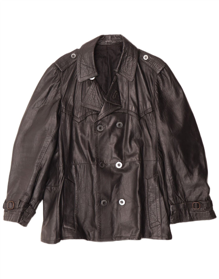 Vintage Ανδρικό Δερμάτινο Μπουφάν UK 40 Large Black Leather