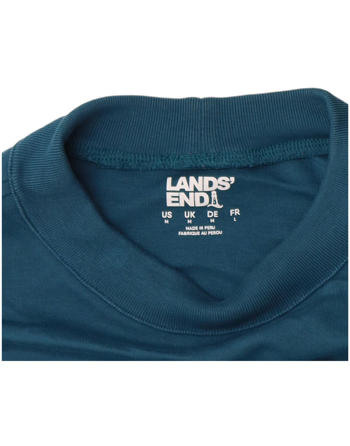 Lands End Ανδρικό Μπλουζάκι Μακρυμάνικο Μεσαίο Μπλε Βαμβακερό