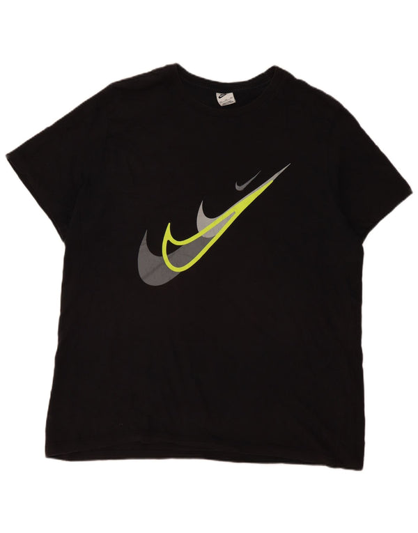 Ανδρικό γραφικό μπλουζάκι Nike 2XL μαύρο βαμβακερό