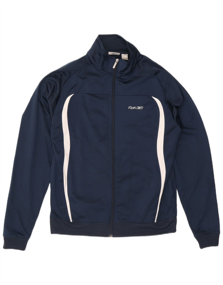 Ανδρική αθλητική φόρμα Reebok Top μπουφάν Medium Navy Blue Colorblock Polyester