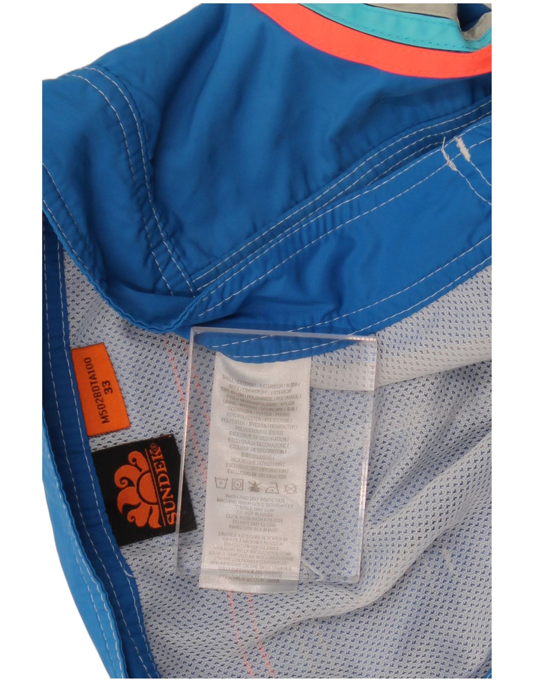 Ανδρικό γραφικό σορτς κολύμβησης SUNDEK με μεσαίο μπλε ριγέ νάιλον