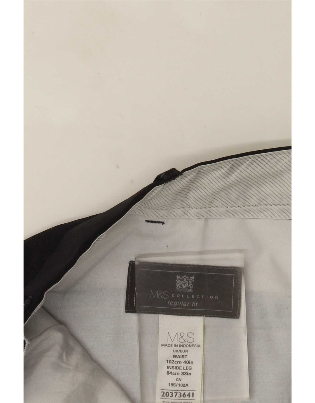 Marks & Spencer Ανδρικό ίσιο παντελόνι με κανονική εφαρμογή W40 L33 Navy Blue
