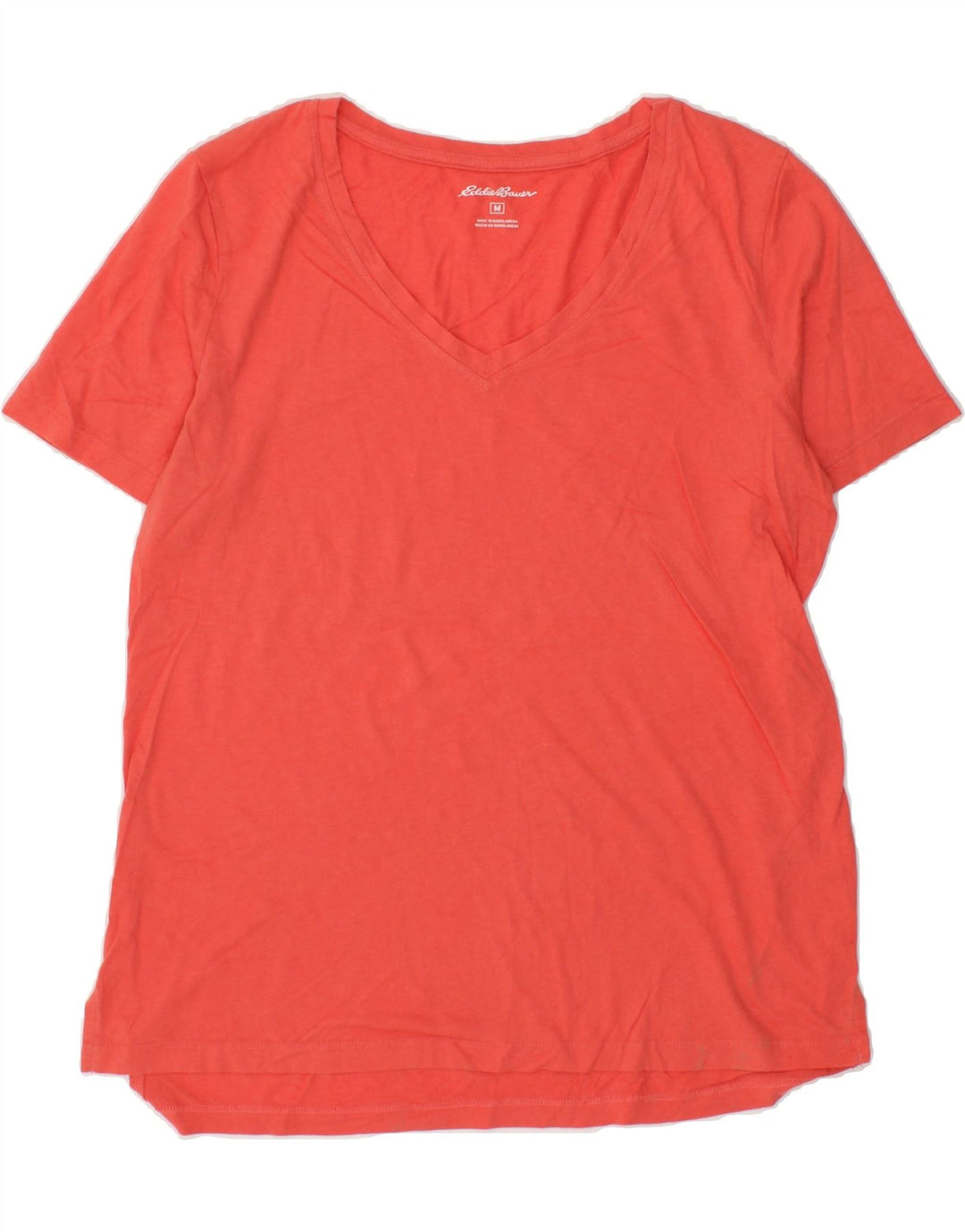 EDDIE BAUER Womens T-Shirt Top UK 14 Medium Red Cotton Vintage Eddie Bauer and Second-Hand Eddie Bauer from Messina Hembry 