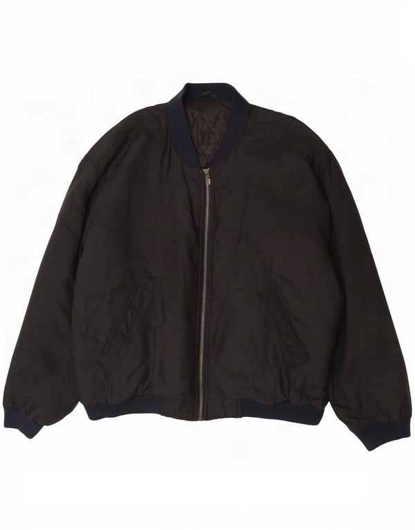 Marks & Spencer Mens St. Michael Bomber Jacket UK 42 XL Μαύρος Πολυεστέρας