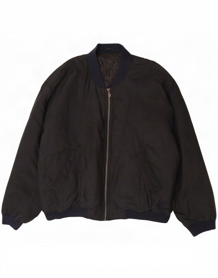 Marks & Spencer Mens St. Michael Bomber Jacket UK 42 XL Μαύρος Πολυεστέρας