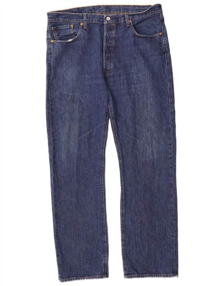 Levi's Mens 501 Straight Jeans W38 L32 Μπλε Βαμβακερό