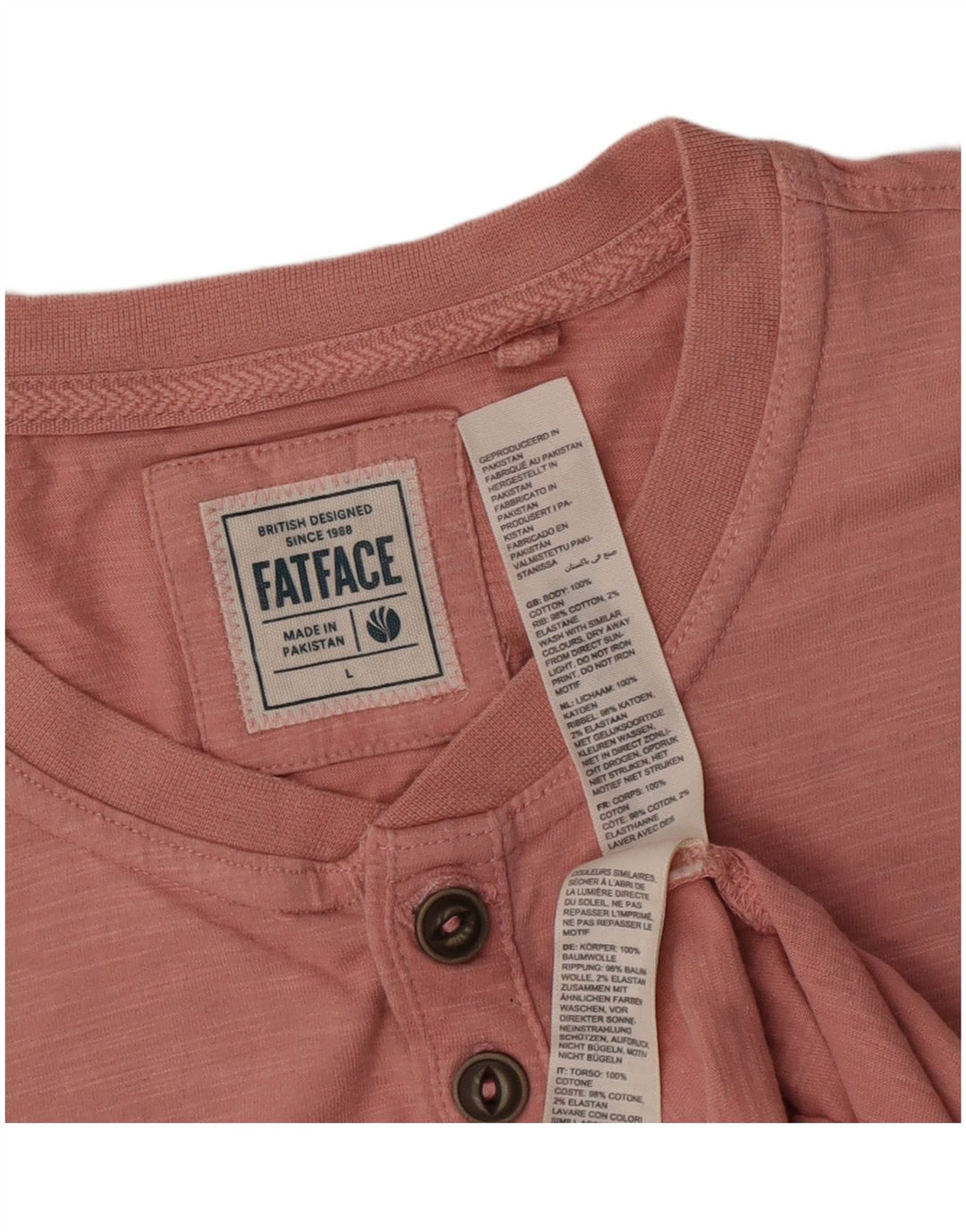 Ανδρικό T-Shirt Fat Face Top μεγάλο ροζ βαμβακερό