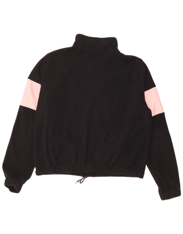 Ellesse γυναικείο υπερμεγέθη γραφικό φλις άλμα UK 8 Small Black Colourblock