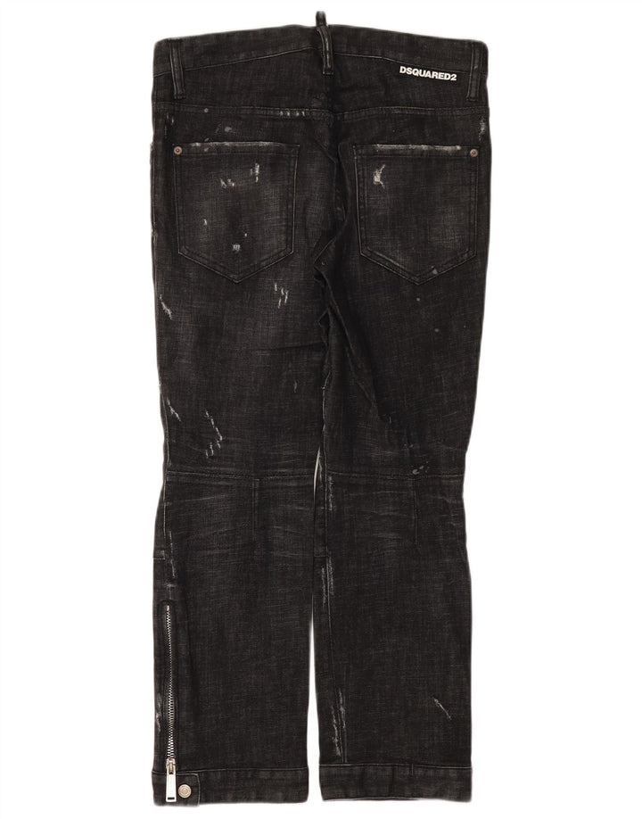 Dsquared2 γυναικείο ίσιο τζιν IT 44 Medium W30 L26 μαύρο βαμβακερό