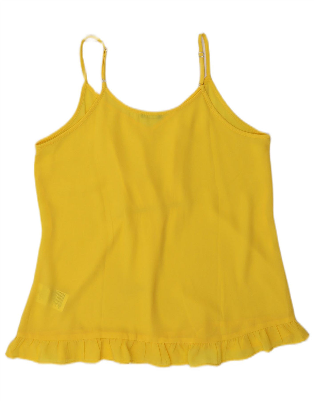 BENETTON Womens Cami Top UK 10 Small Yellow Polyester